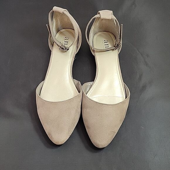 A.N.A A NEW APPROACH POINTED TOE ADJUSTABLE BUCKLE STRAP FLAT SHOE - Picture 2 of 13